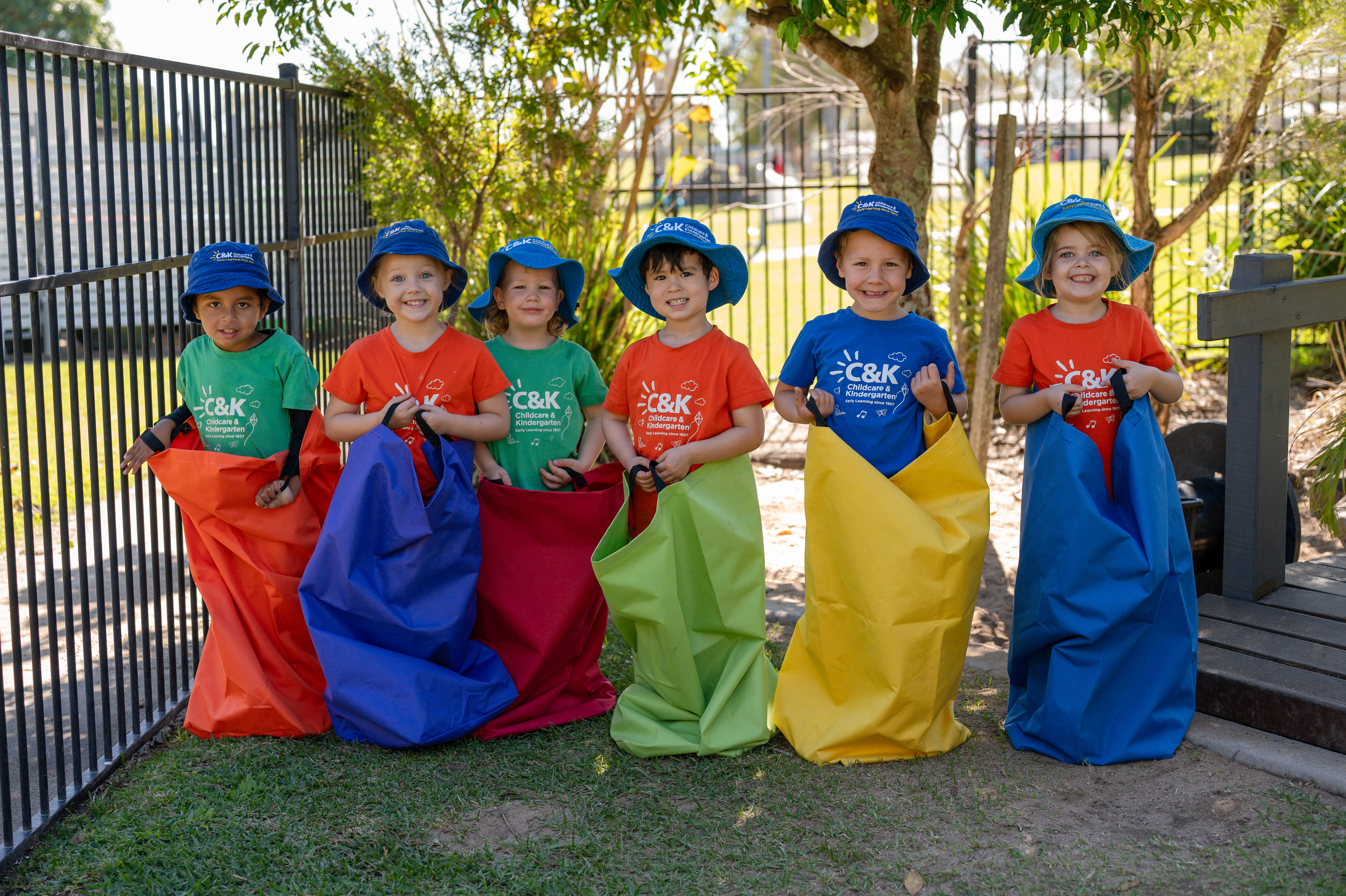 C&K Kindy Children playing sack race