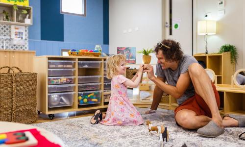 C&K children and parent at a childcare centre