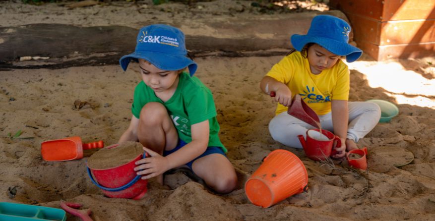 C&K children in sandpit